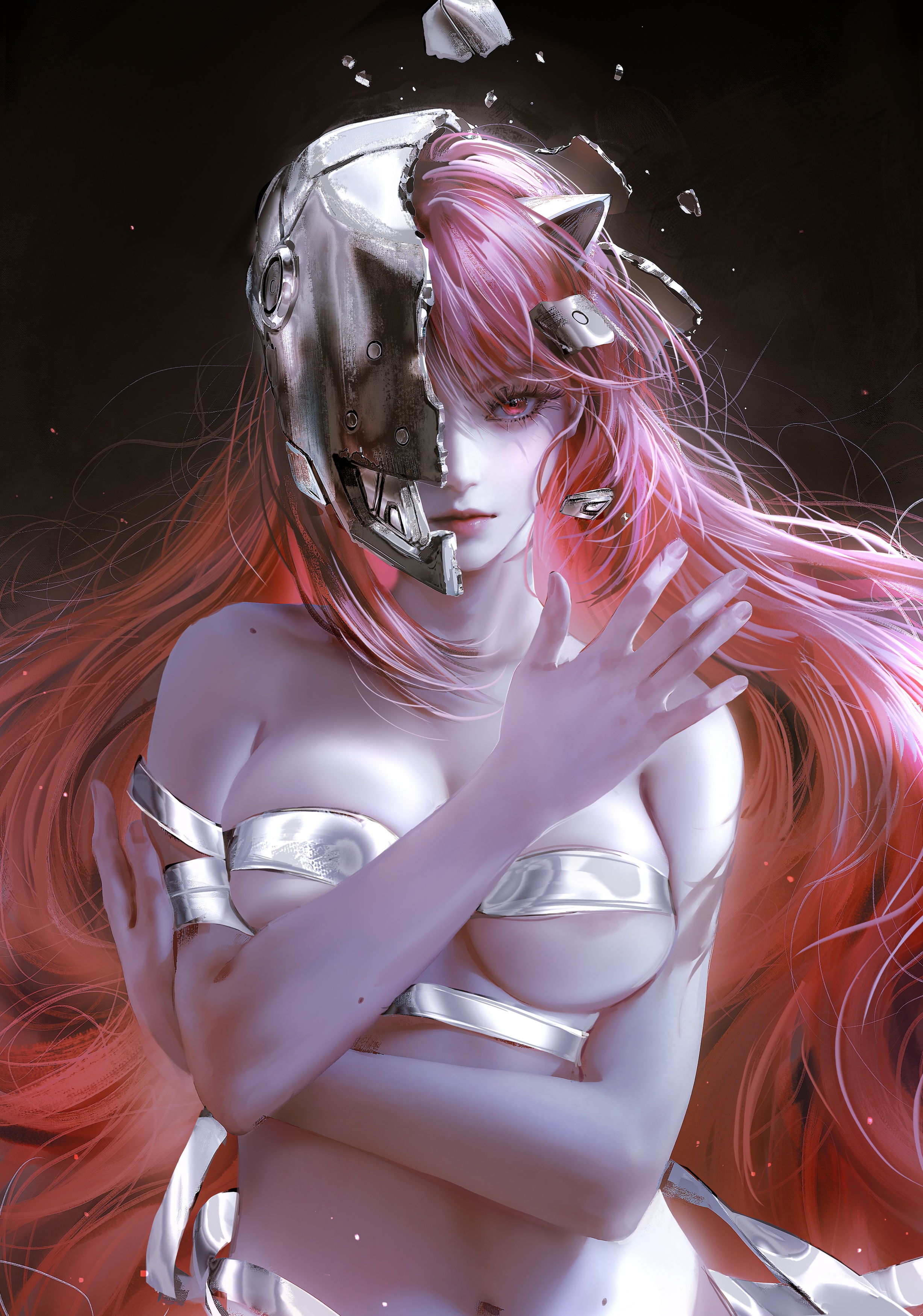 nixeu elfen lied lucy (elfen lied) areola bandages horns naked ribbon